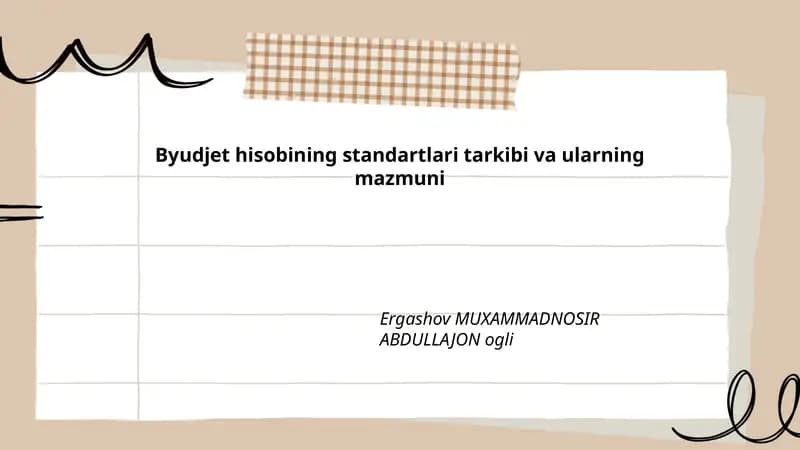 Byudjet hisobining standartlari