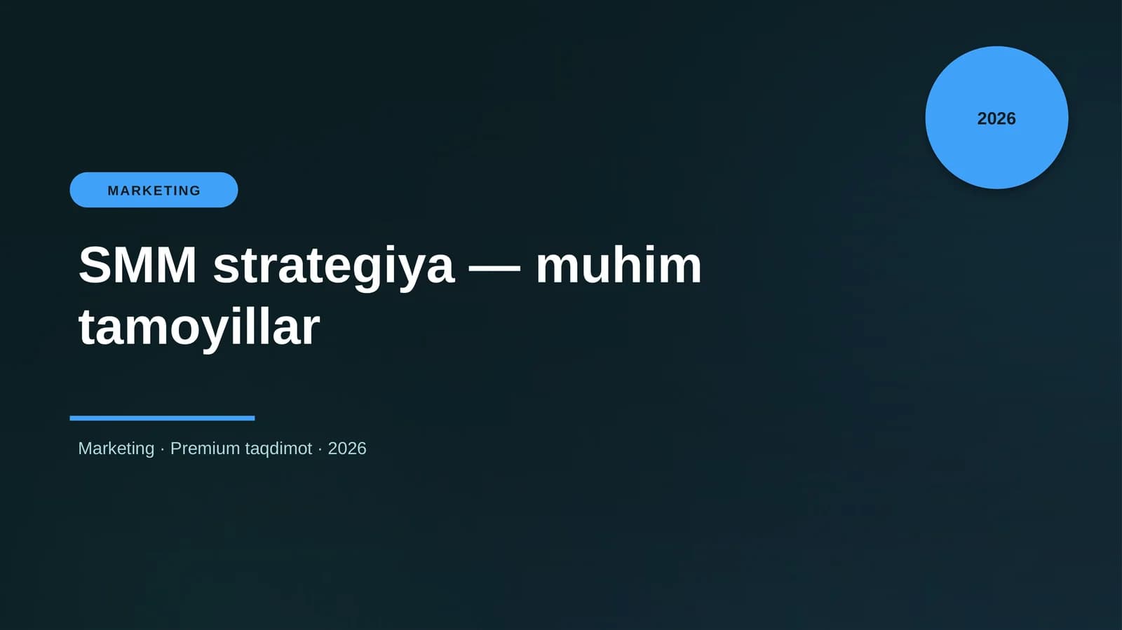 SMM strategiya — muhim tamoyillar
