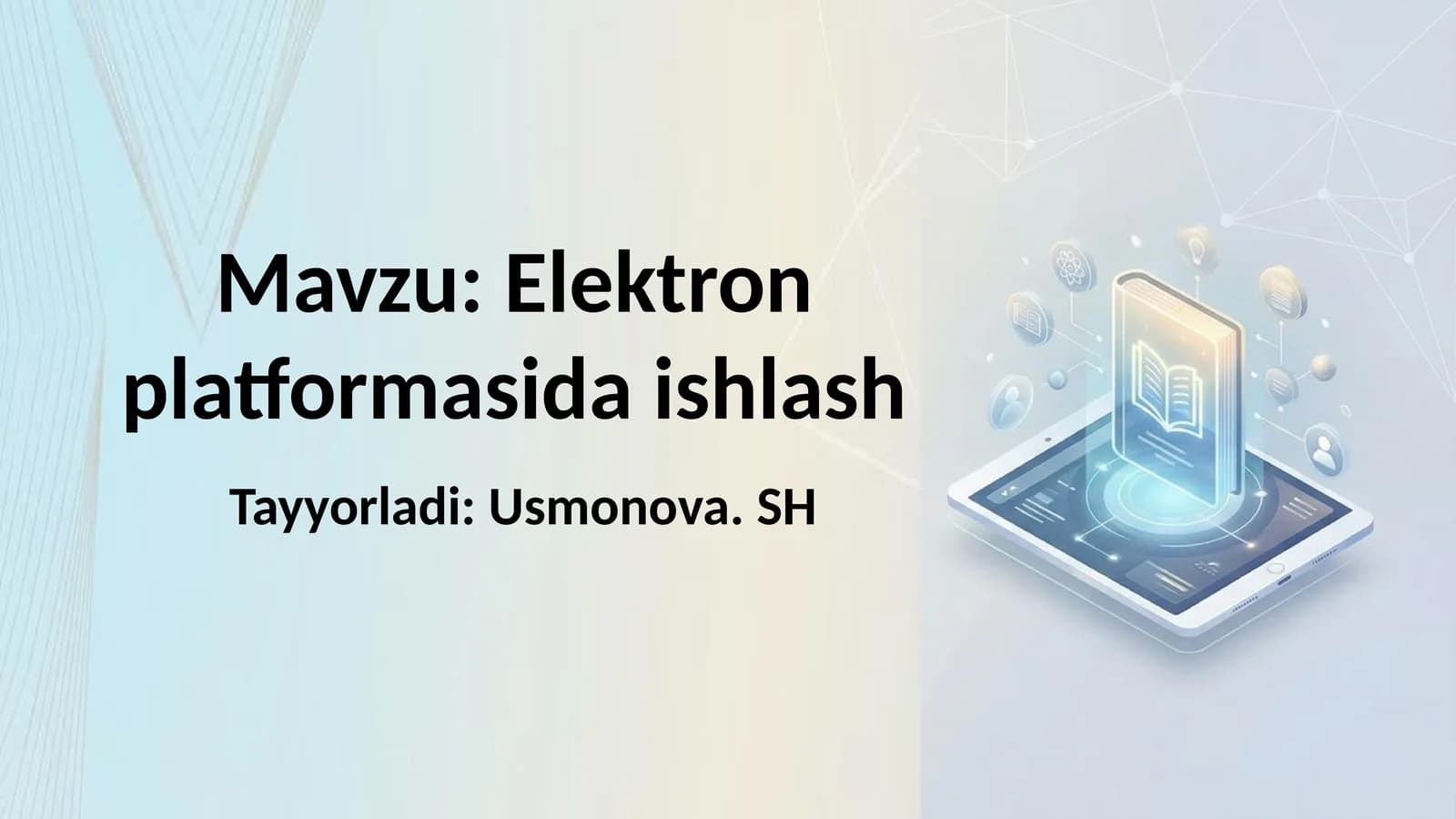 Elektron platformasida ishlash