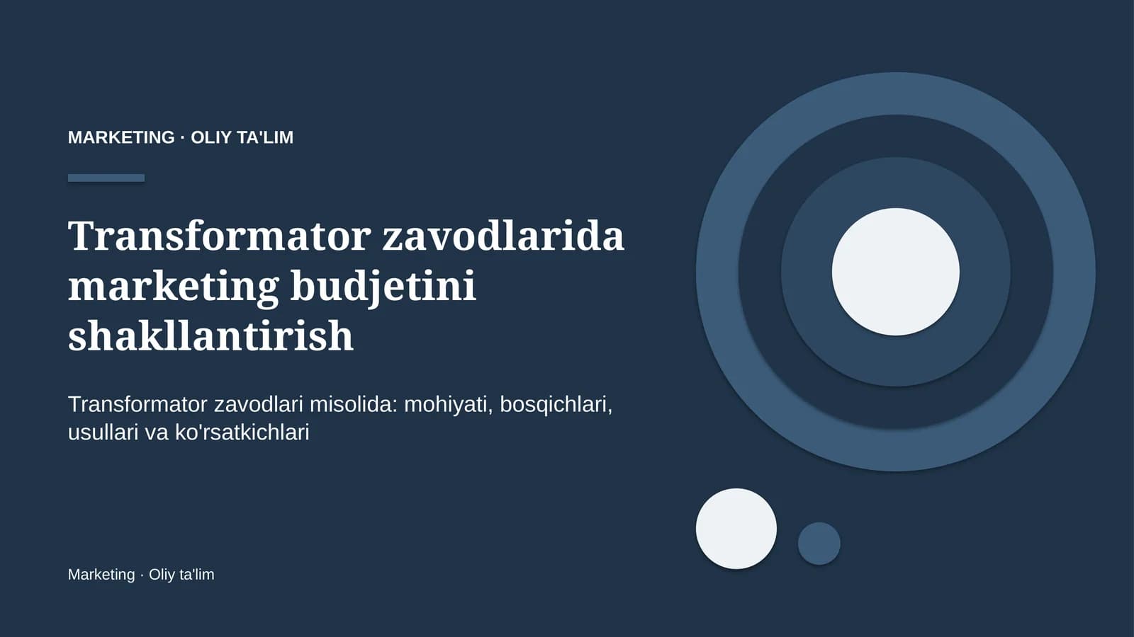 Transformator zavodlarida marketing budjetini shakllantirish