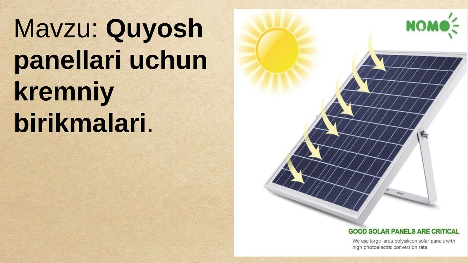 Quyosh  panellari  uchun  kremniy  birikmalari