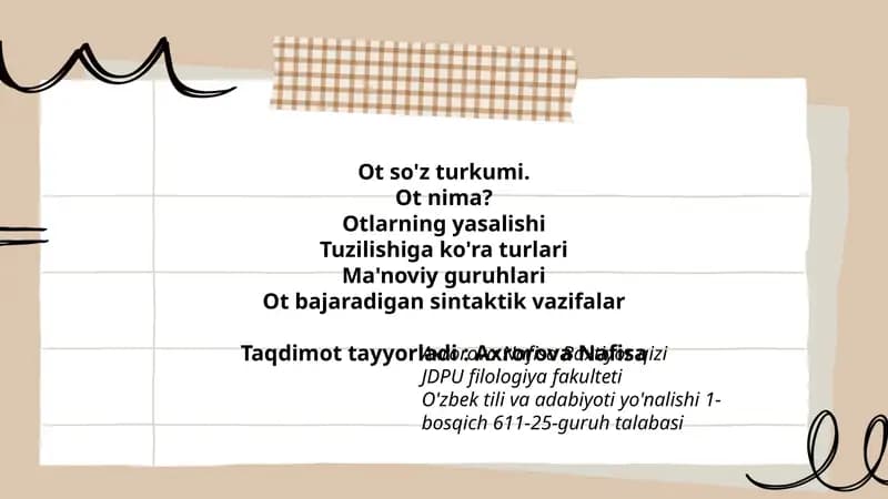 Ot so'z turkumi