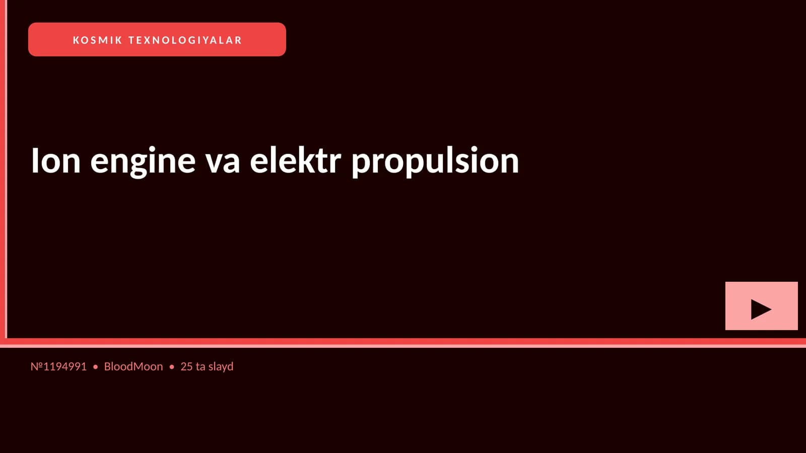 Ion engine va elektr propulsion