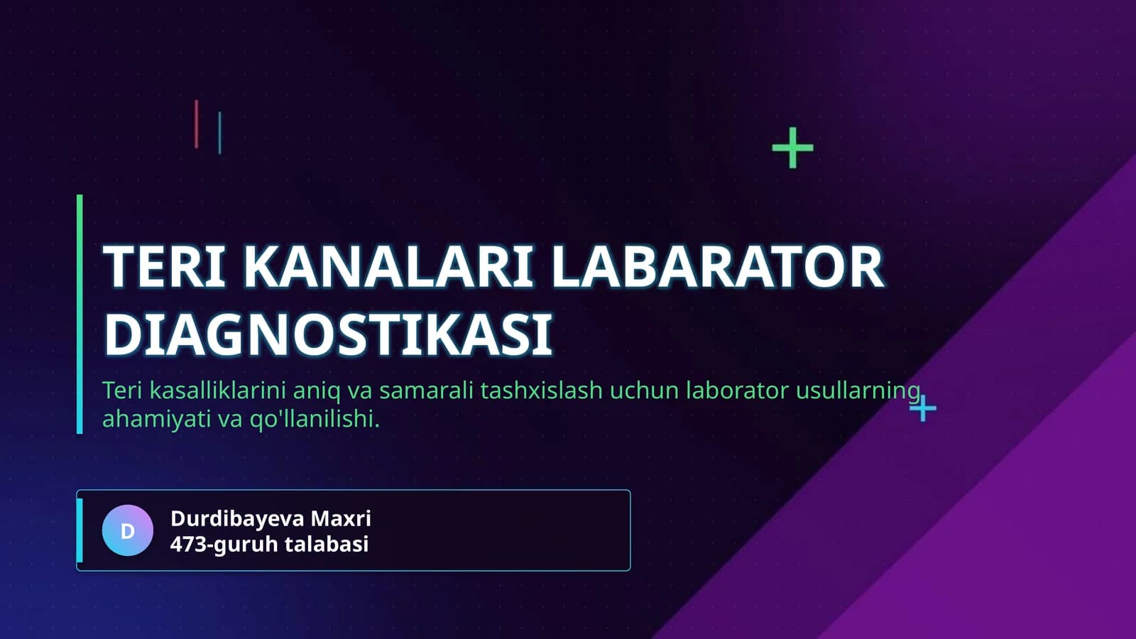 Teri kanalari labarator diagnostikasi