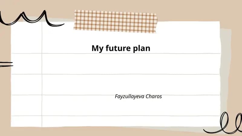 My future plan