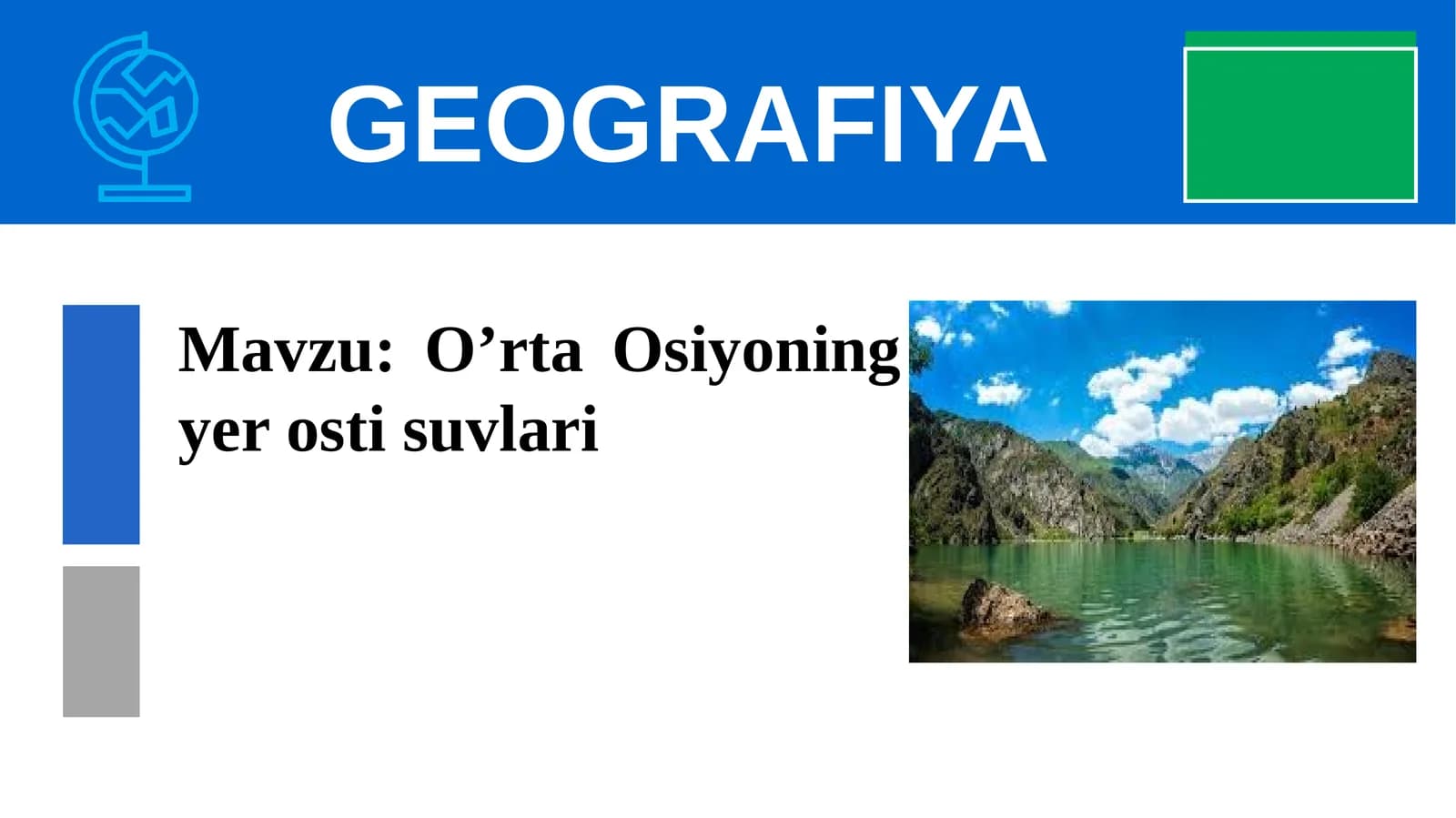 O’rta Osiyoning yer osti suvlari