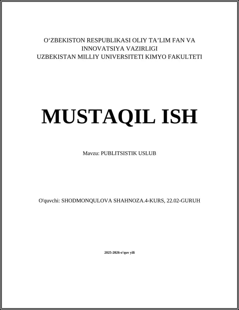 PUBLITSISTIK USLUB