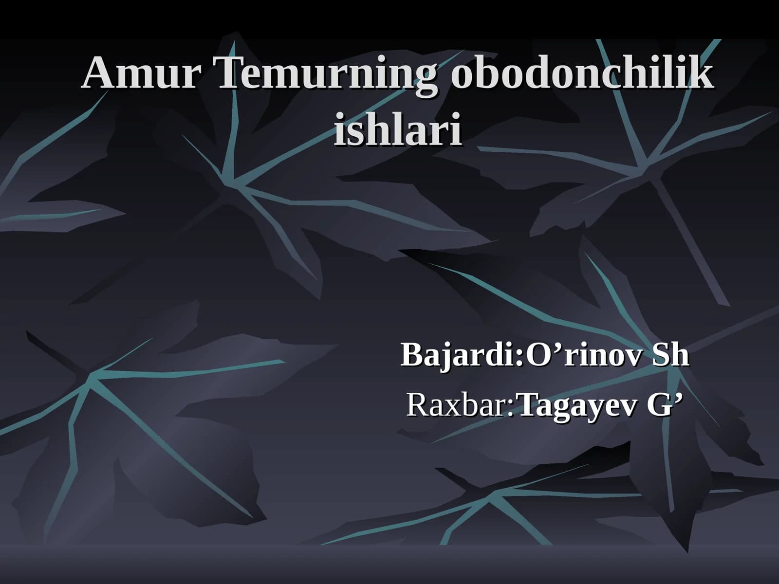 Amur Temurning obodonchilik ishlari