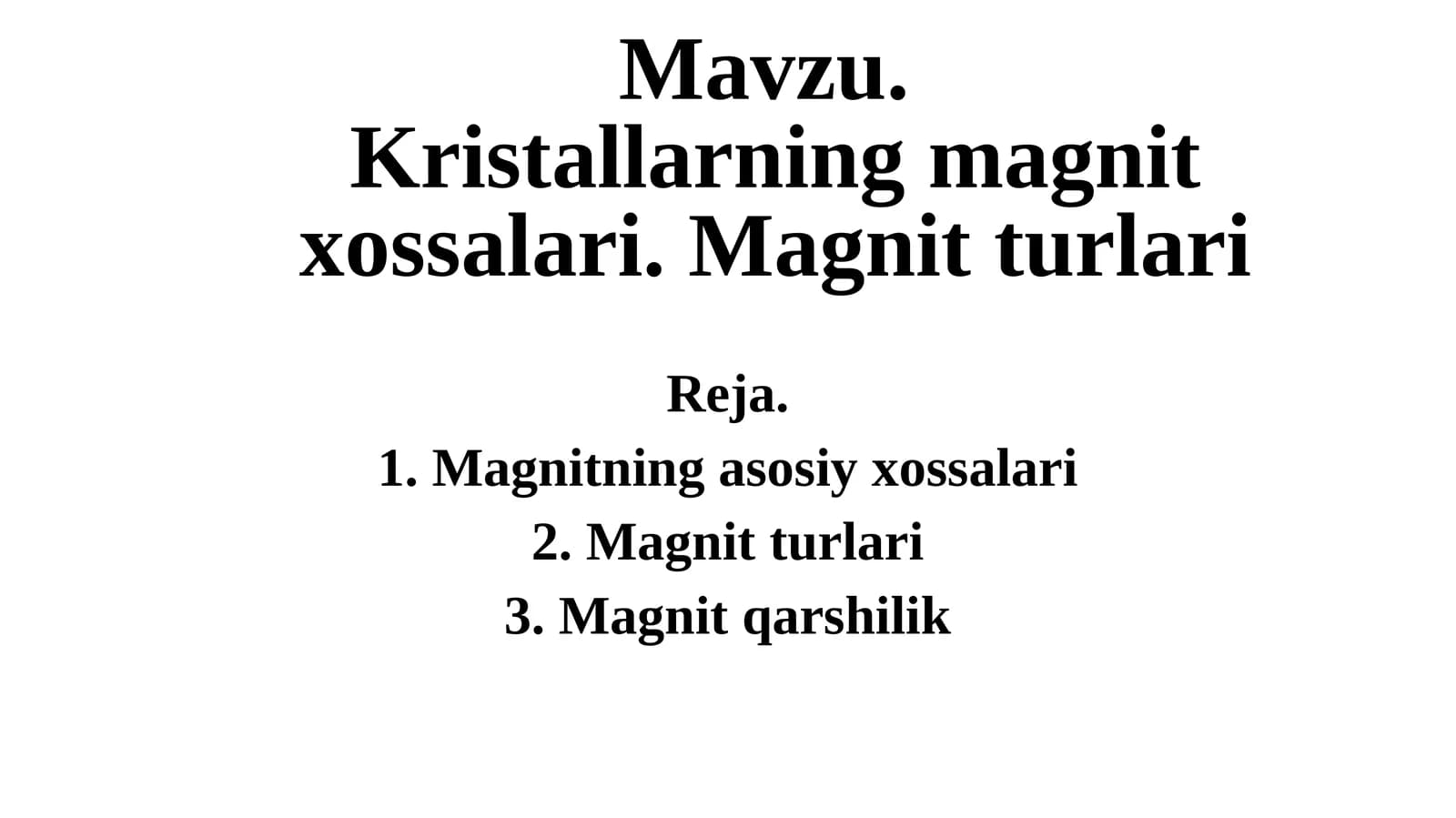 Kristallarning magnit xossalari