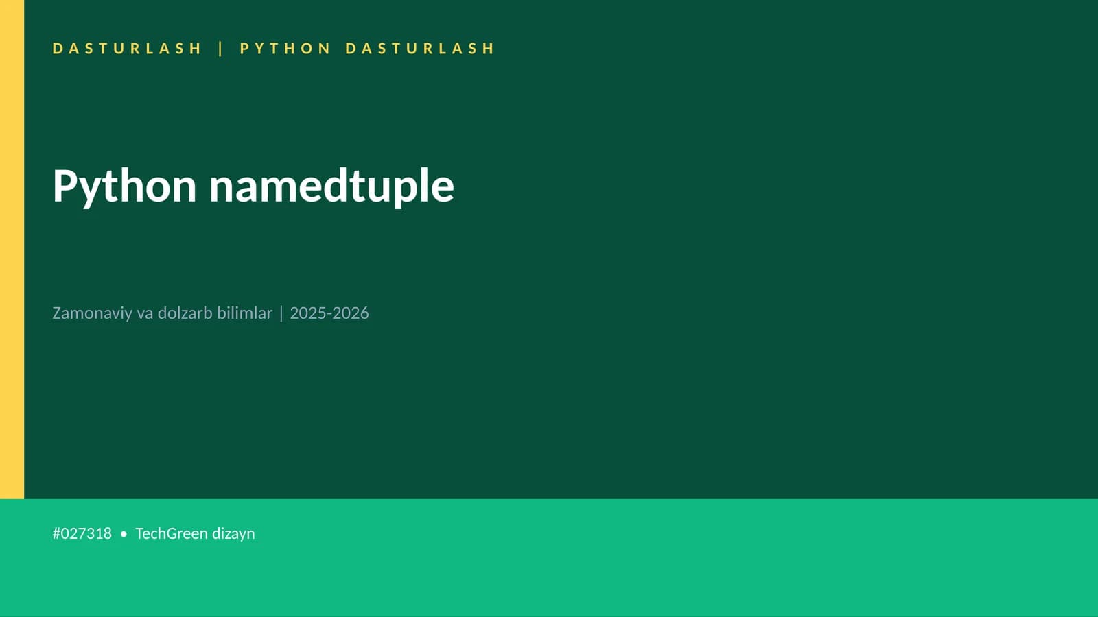DASTURLASH | PYTHON DASTURLASH