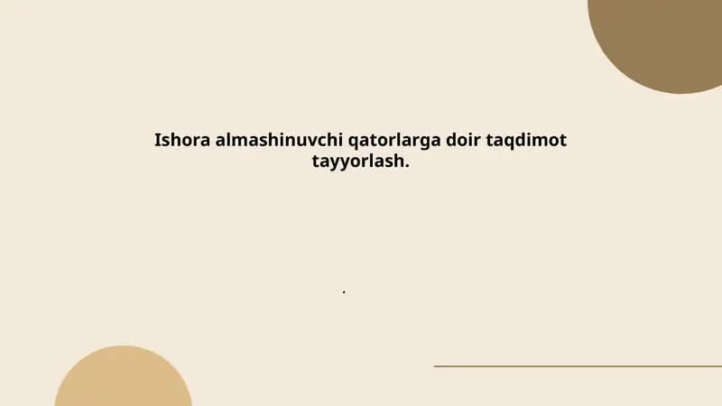 Ishora almashinuvchi qatorlar