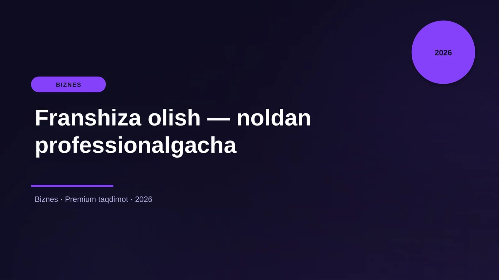 Franshiza olish — noldan professionalgacha