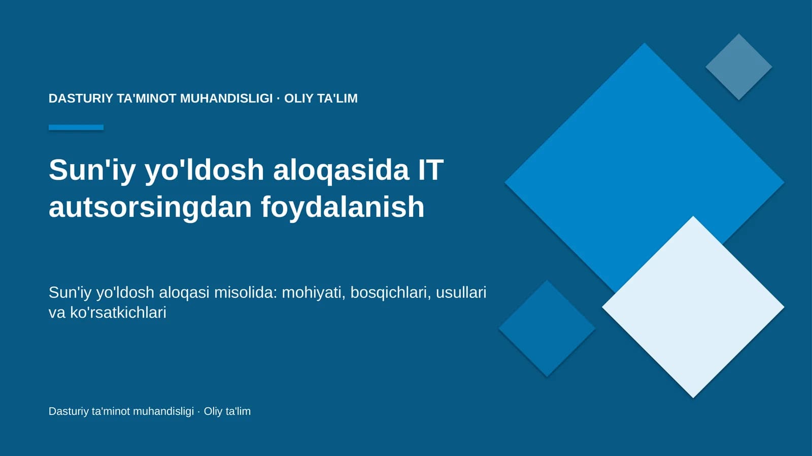 sun'iy yo'ldosh aloqasida it autsorsingdan foydalanish 2564