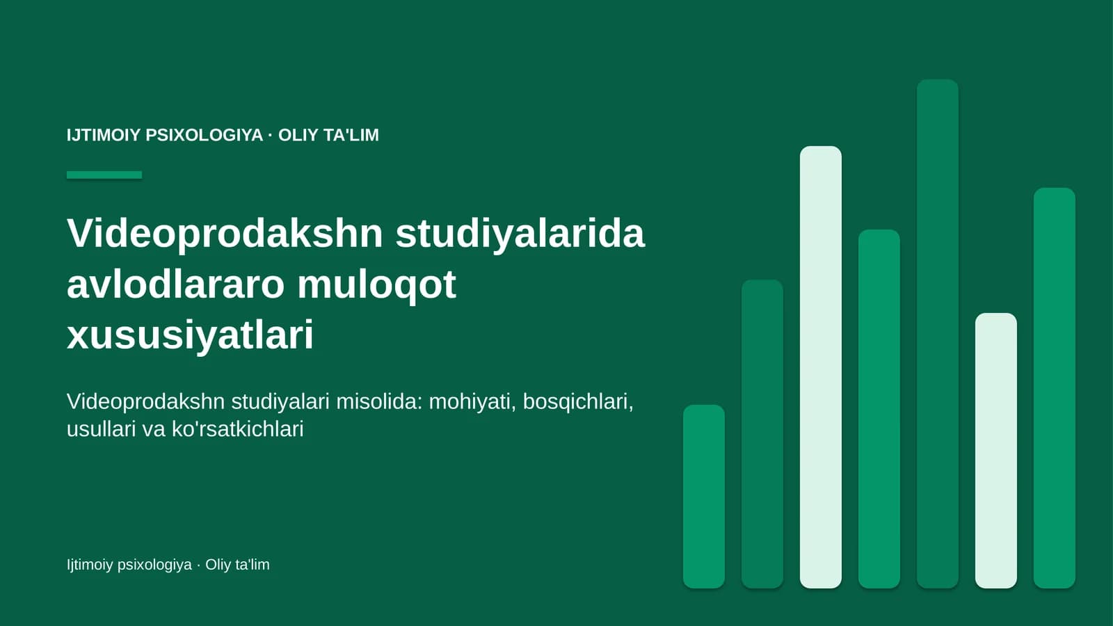 Videoprodakshn studiyalarida avlodlararo muloqot xususiyatlari