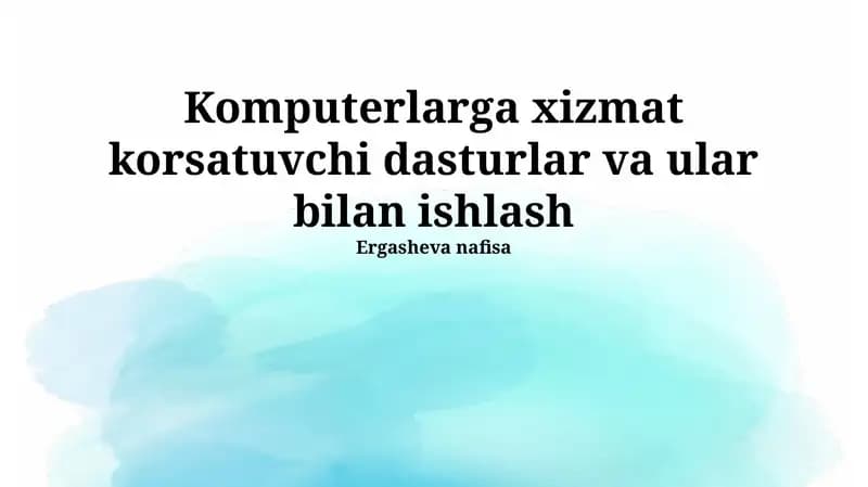 Kompyuter Xizmat Dasturlari