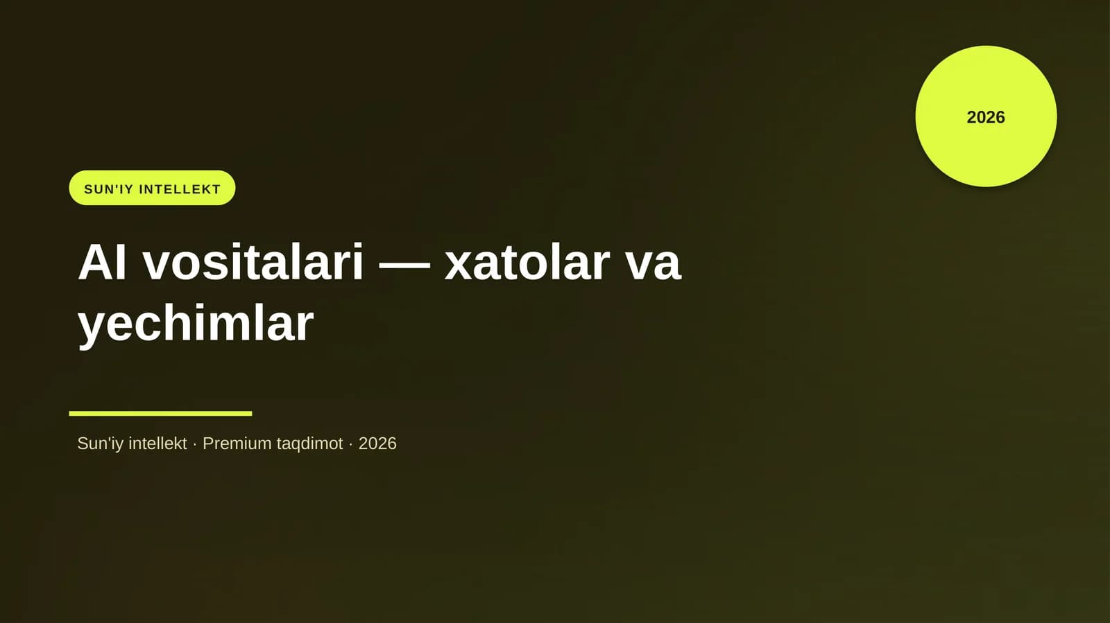 AI vositalari — xatolar va yechimlar