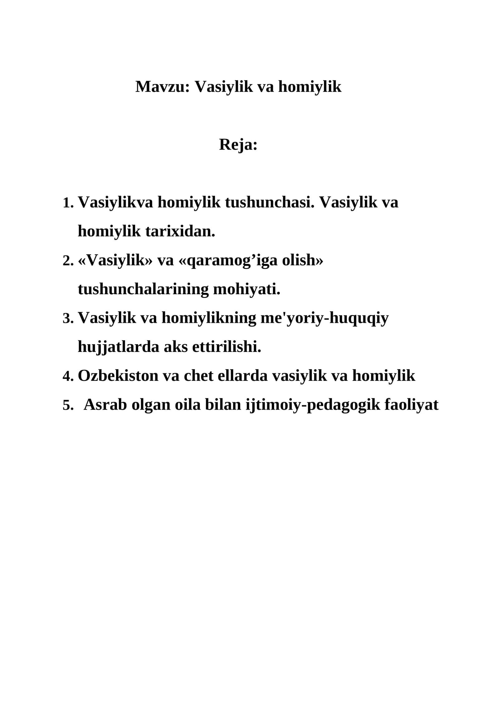 Vasiylik va homiylik