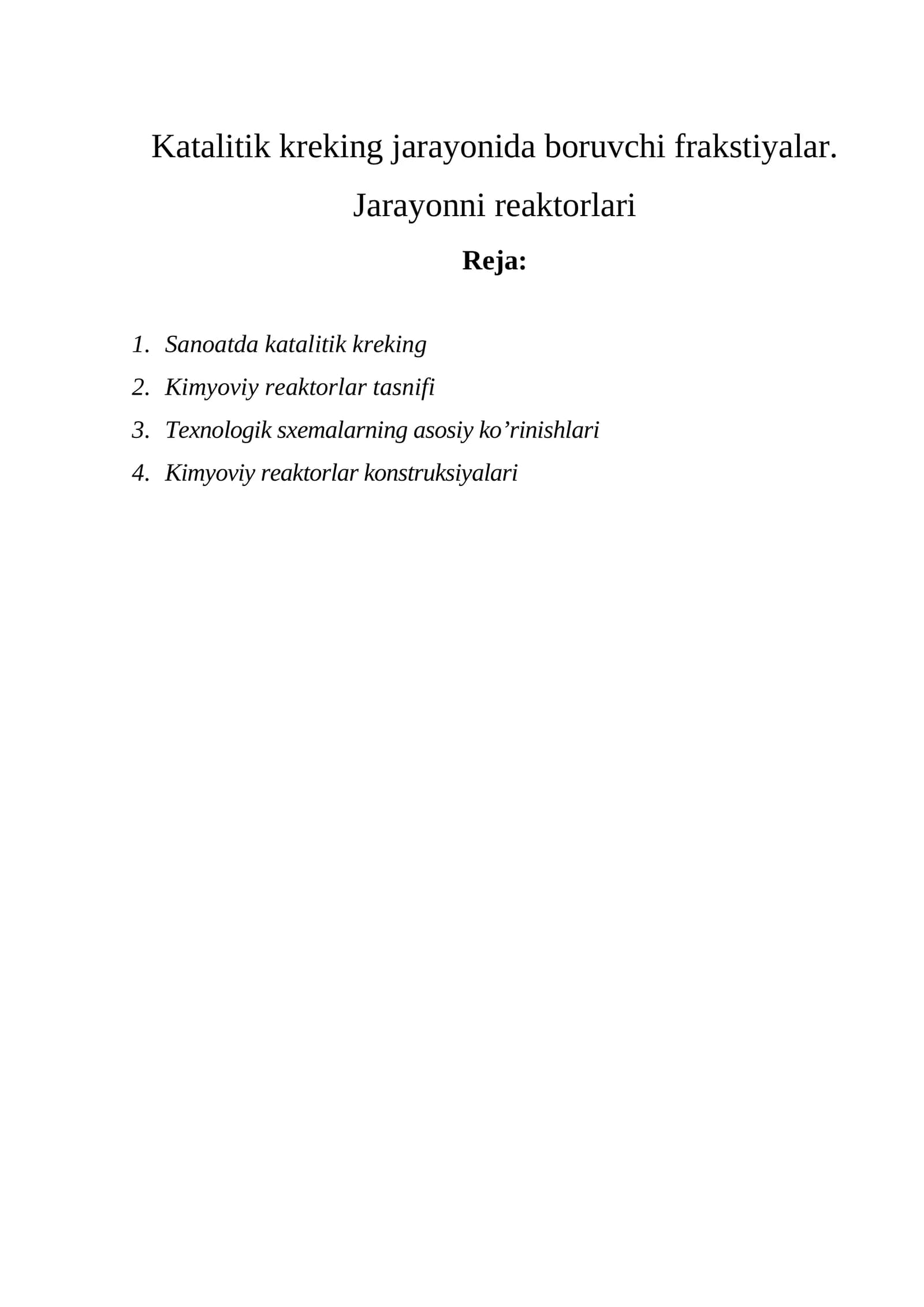 Sanoatda katalitik kreking