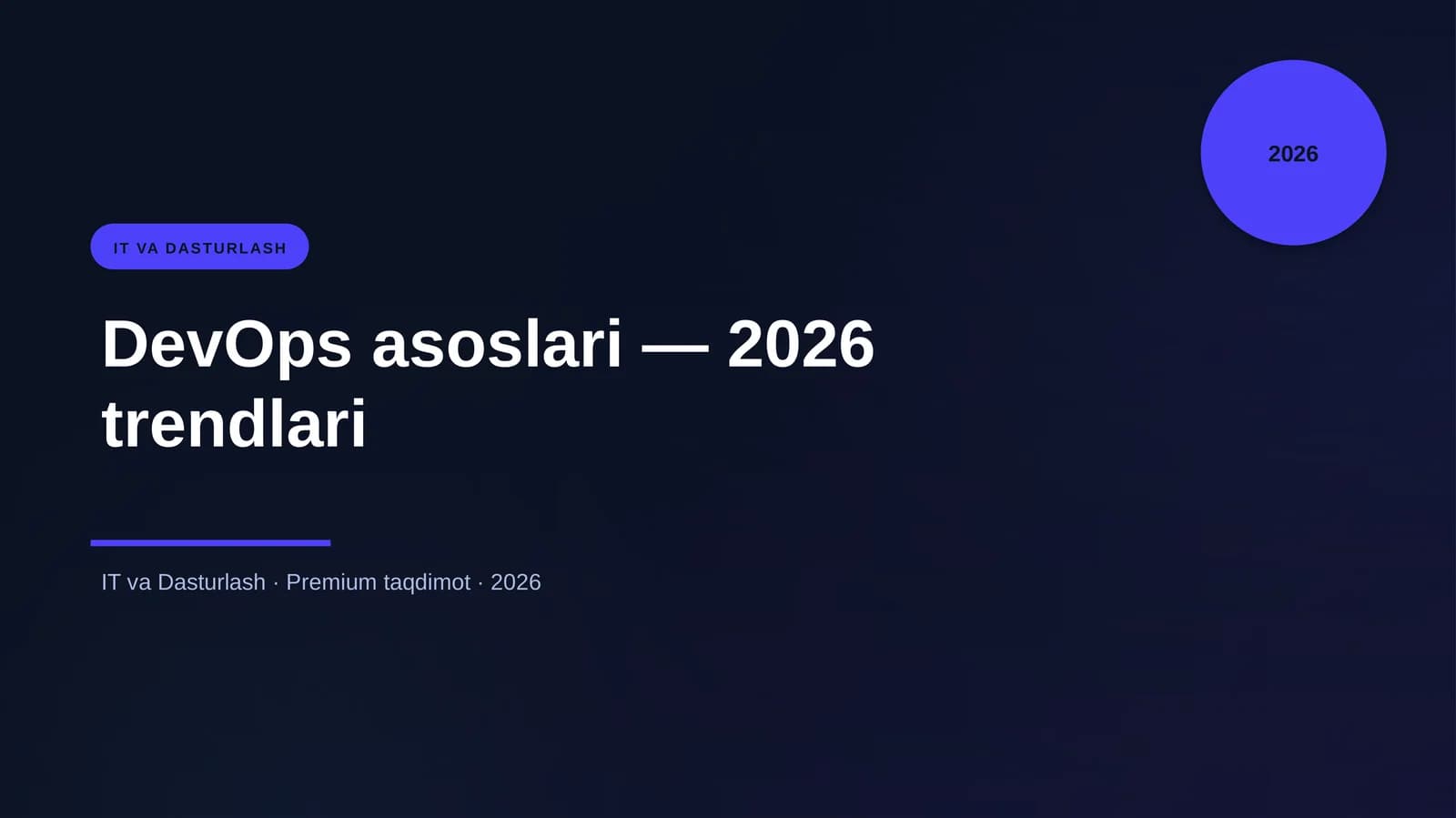 DevOps asoslari — 2026 trendlari