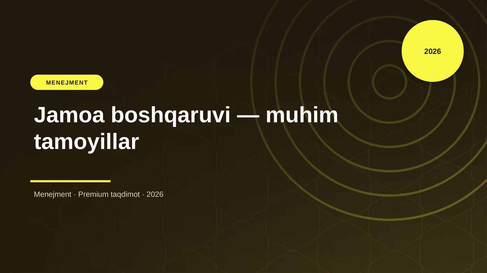 Jamoa boshqaruvi — muhim tamoyillar