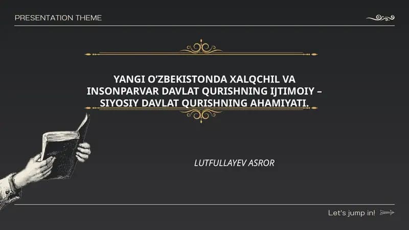 Xalqchil va insonparvar davlat tushunchasi va uning ijtimoiy-siyosiy ahamiyati