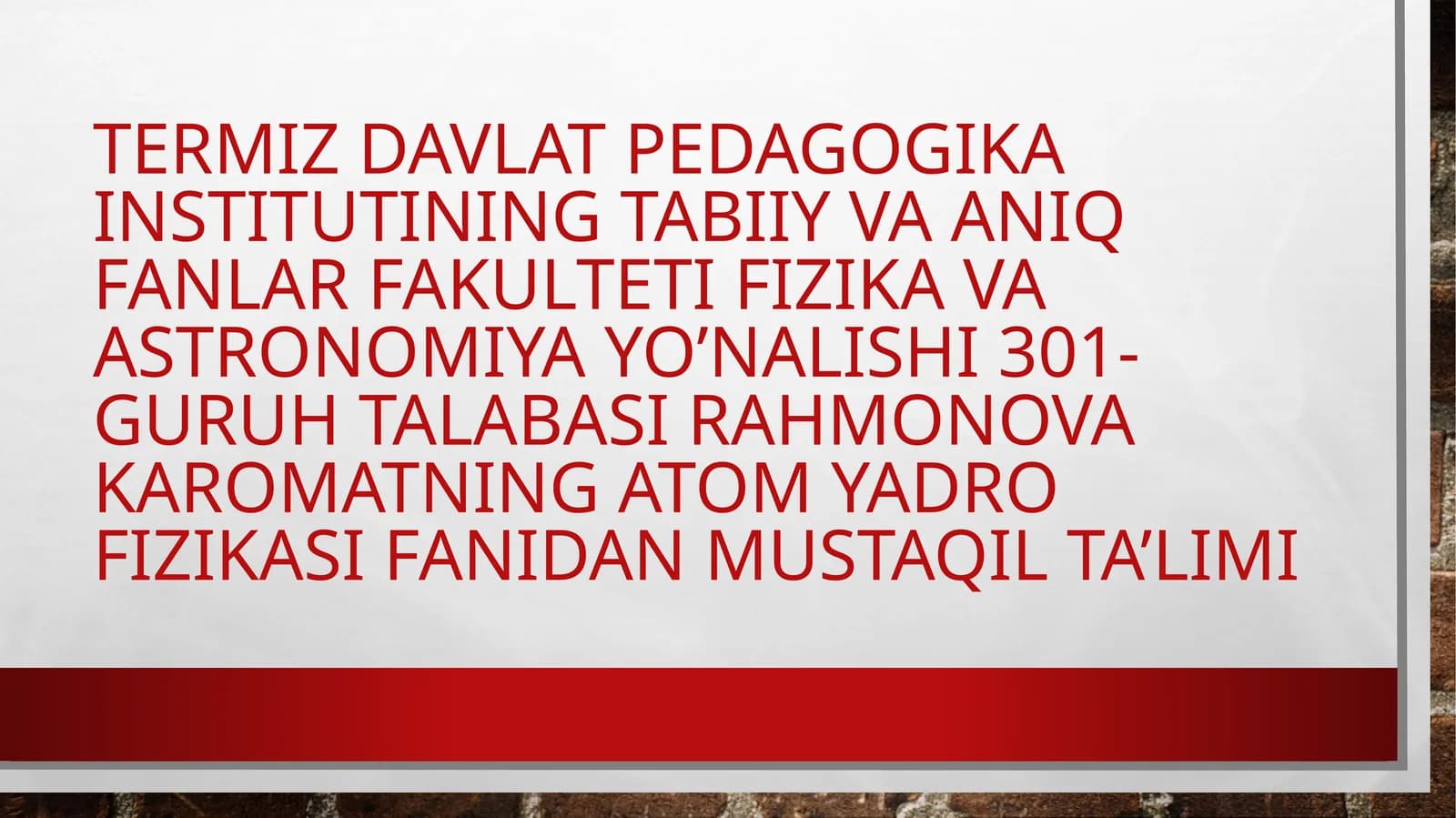 MAVZU-SHTARK EFFEKTI