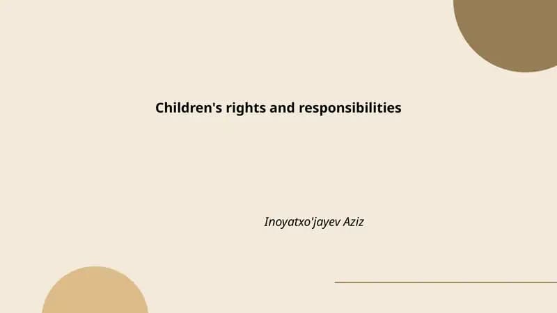 Children's rights and responsibilities