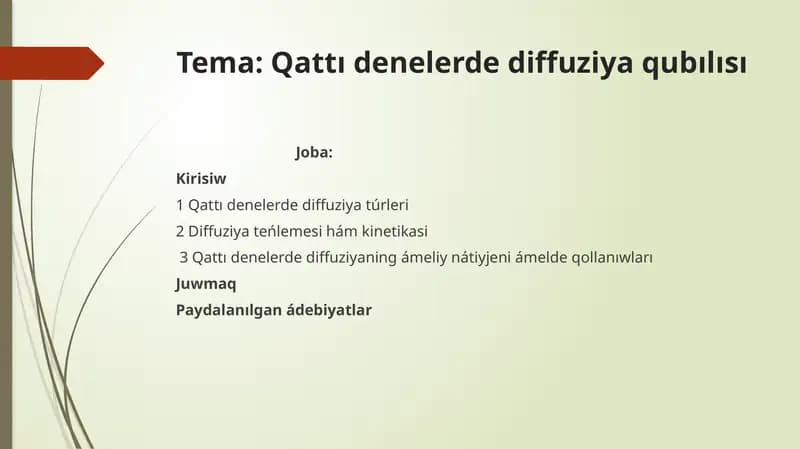 Qattı denelerde diffuziya qubılısı