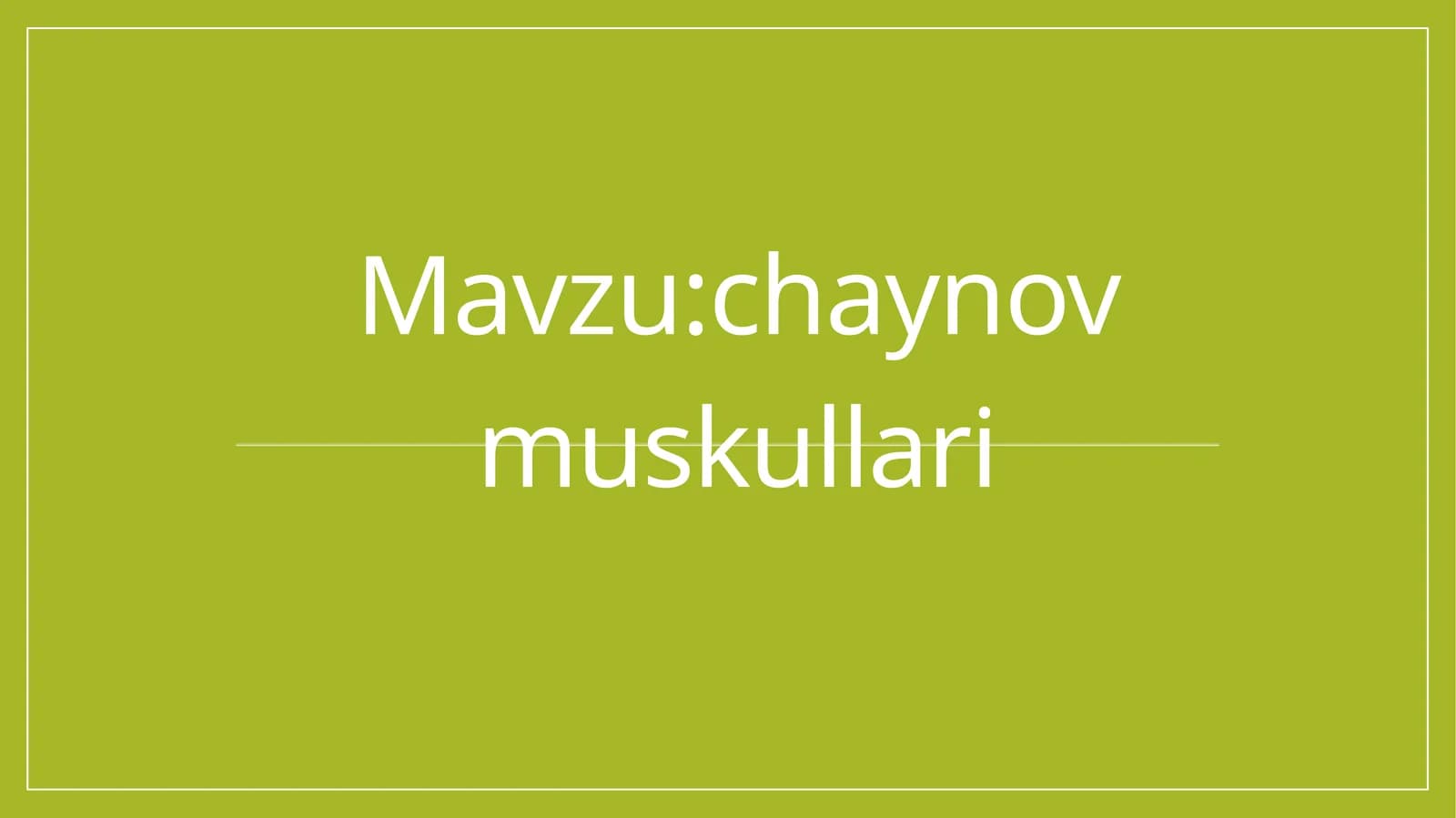 Chaynov muskullari