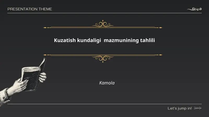 Kuzatish kundaligi mazmunining tahlili