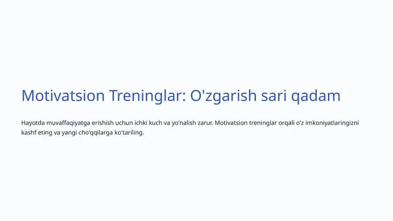 Motivatsion Treninglar