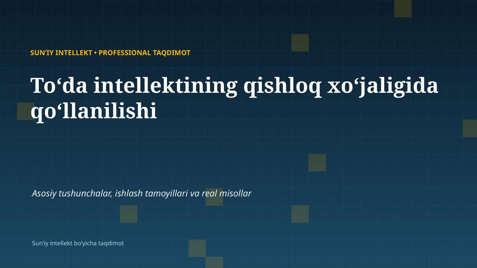 SUNʼIY INTELLEKT • PROFESSIONAL TAQDIMOT