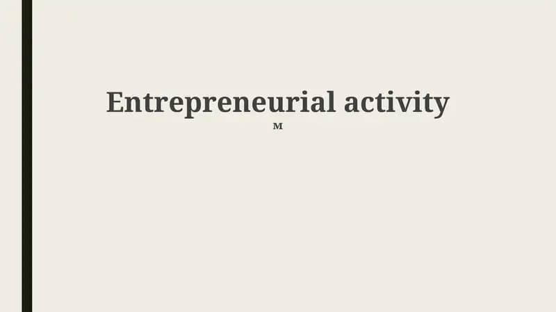 Entrepreneurial activity