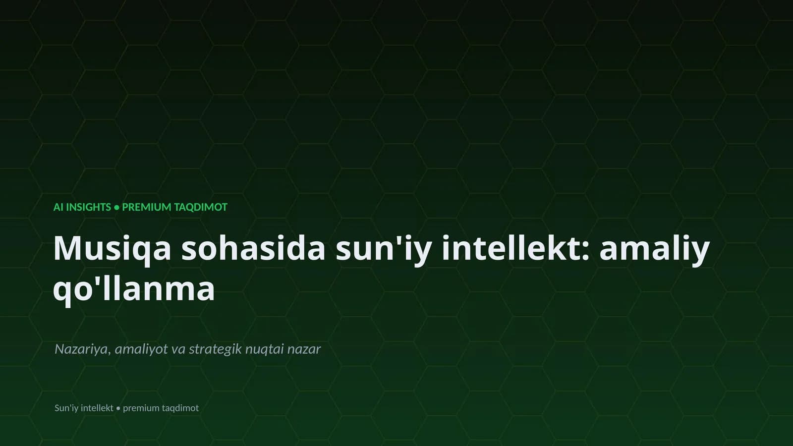 Sun'iy Intellekt: Amaliy Qo'llanma