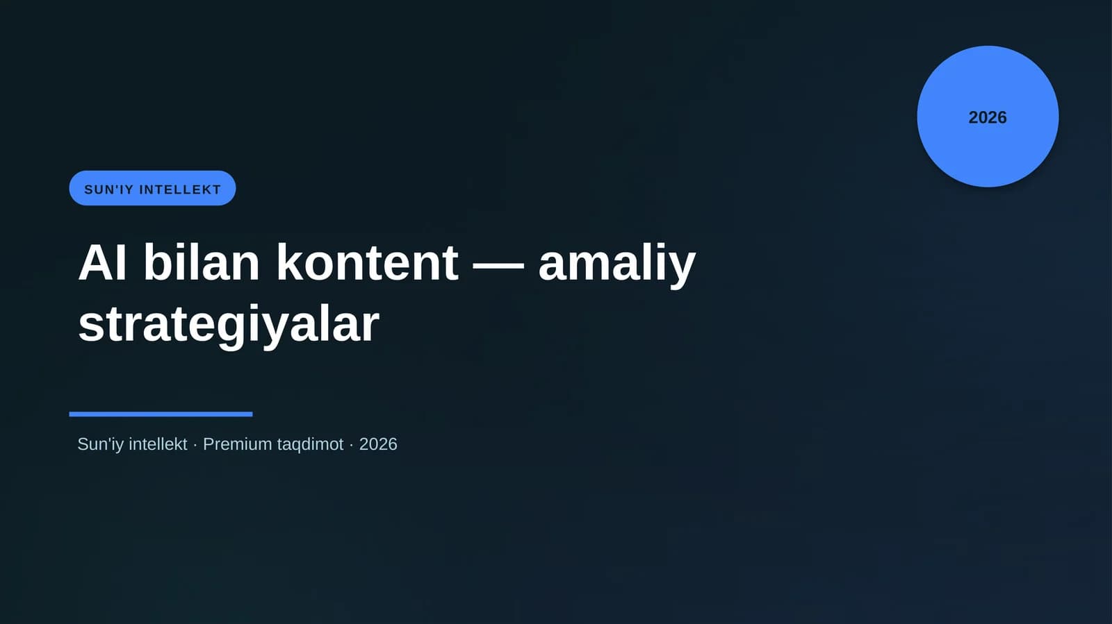 AI bilan kontent — amaliy strategiyalar