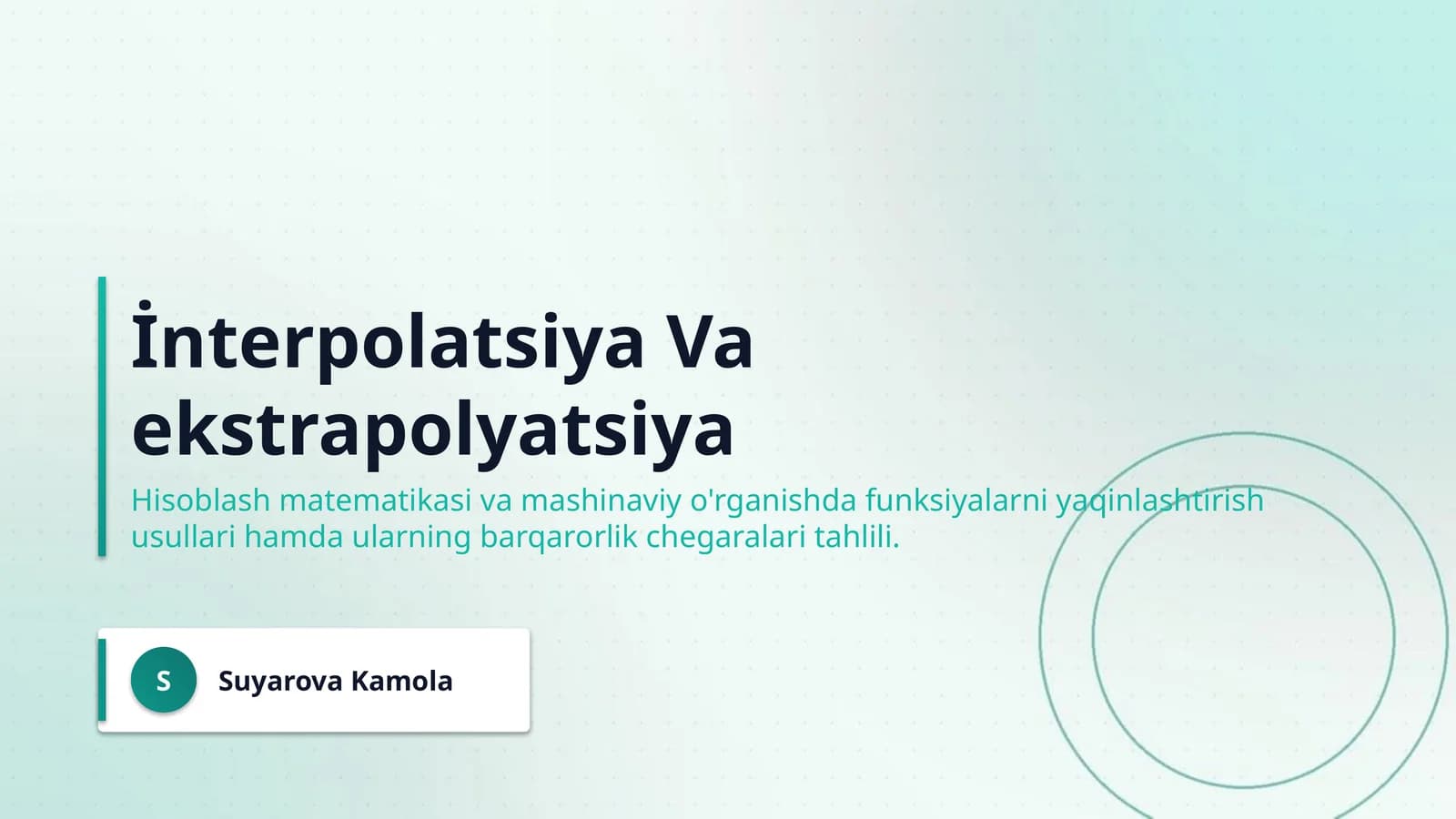 İnterpolatsiya Va ekstrapolyatsiya