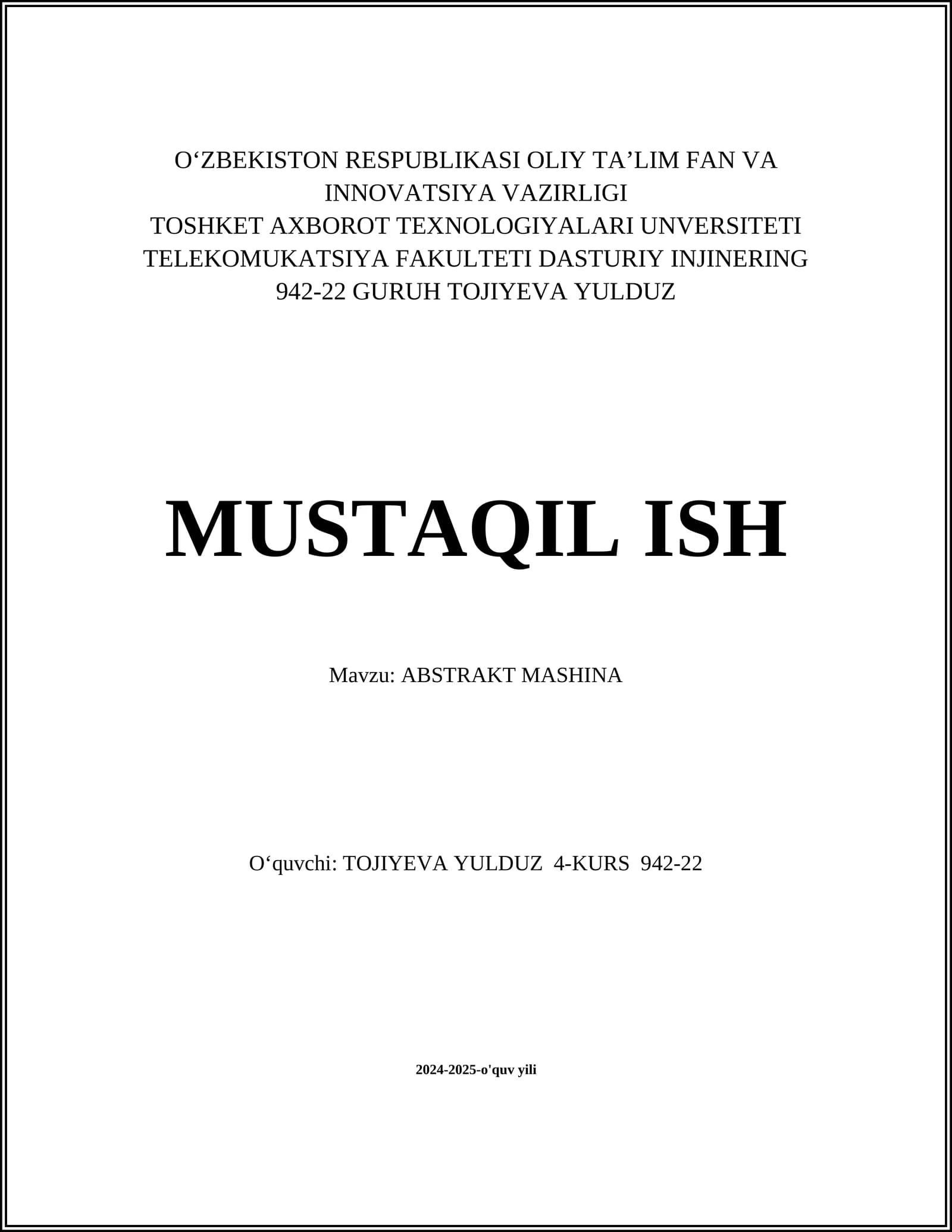 ABSTRAKT MASHINA
