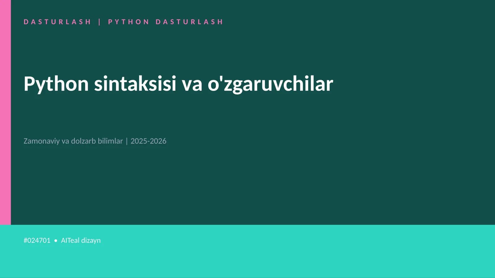 DASTURLASH | PYTHON DASTURLASH