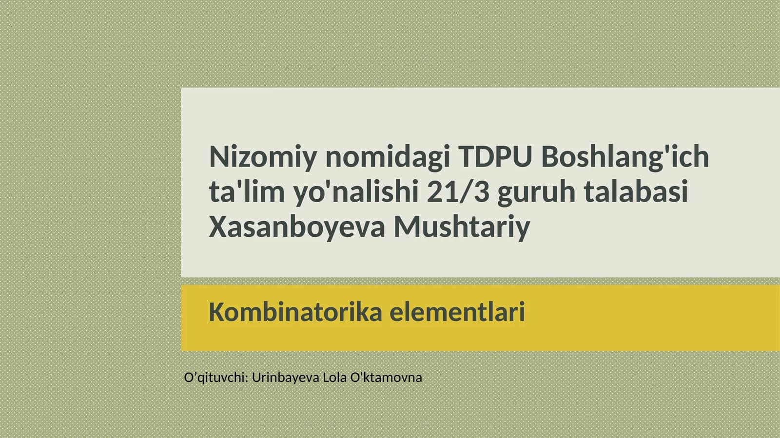 Kombinatorika elementlari