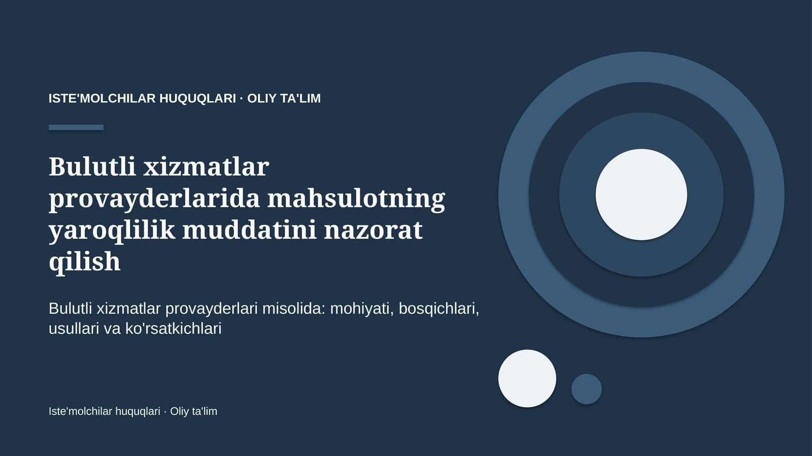 Bulutli xizmatlar provayderlarida mahsulotning yaroqlilik muddatini nazorat qilish