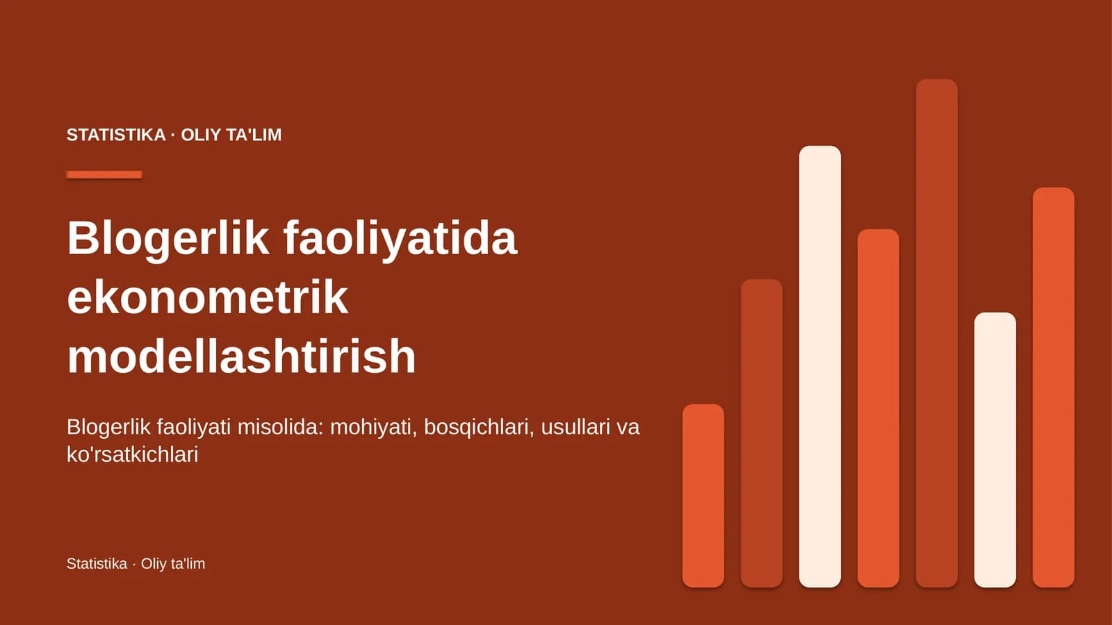 Blogerlik faoliyatida ekonometrik modellashtirish