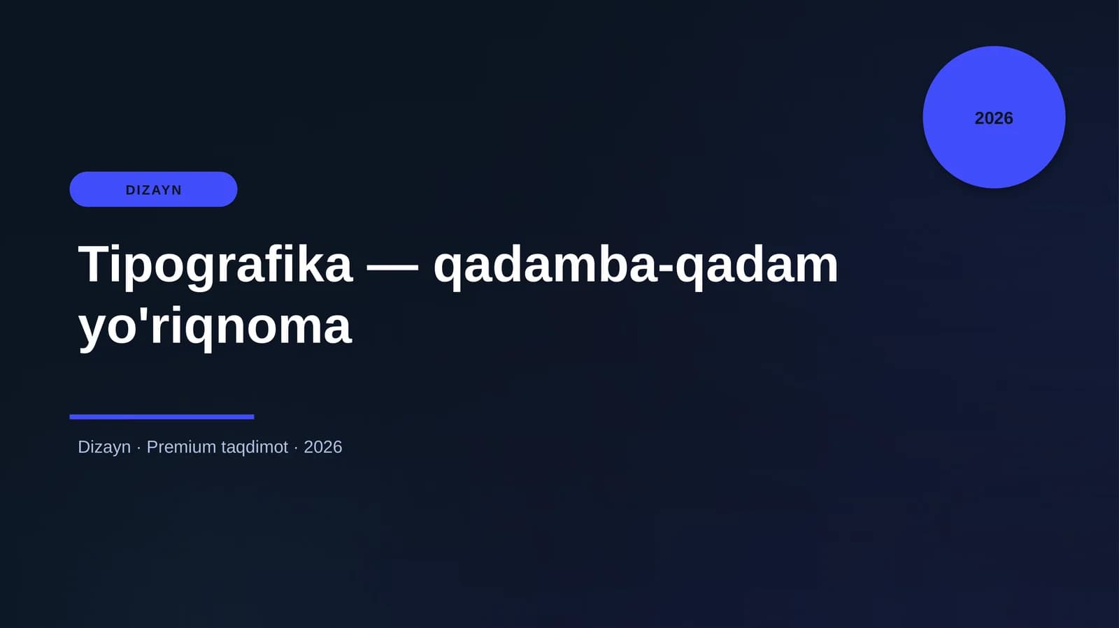 Tipografika — qadamba-qadam yo'riqnoma