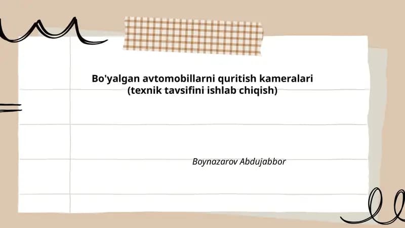 Bo'yalgan avtomobillarni quritish kameralari