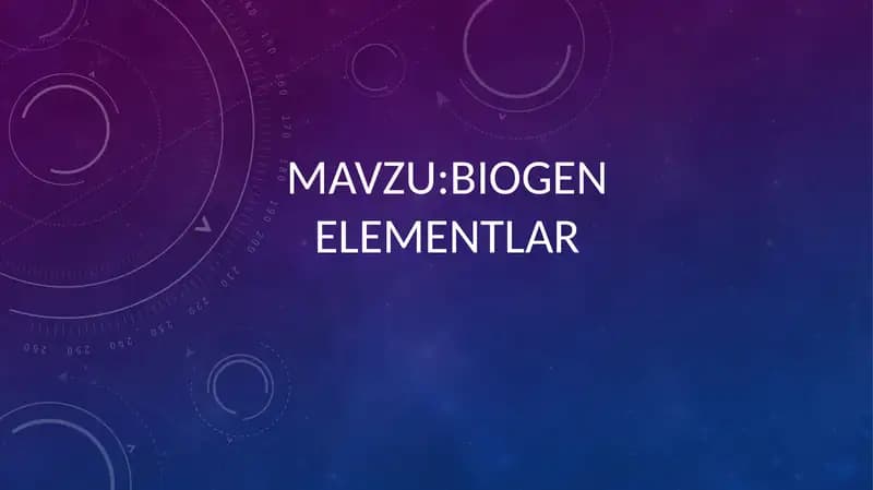 Biogen Elementlar