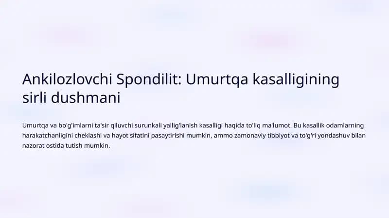 Ankilozlovchi Spondilit