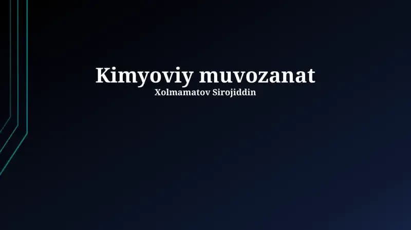 Kimyoviy muvozanat
