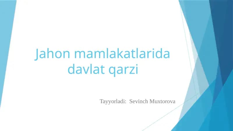 Jahon mamlakatlari davlat qarzi