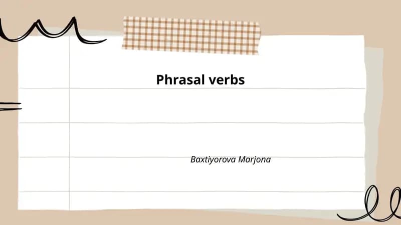 Phrasal verbs