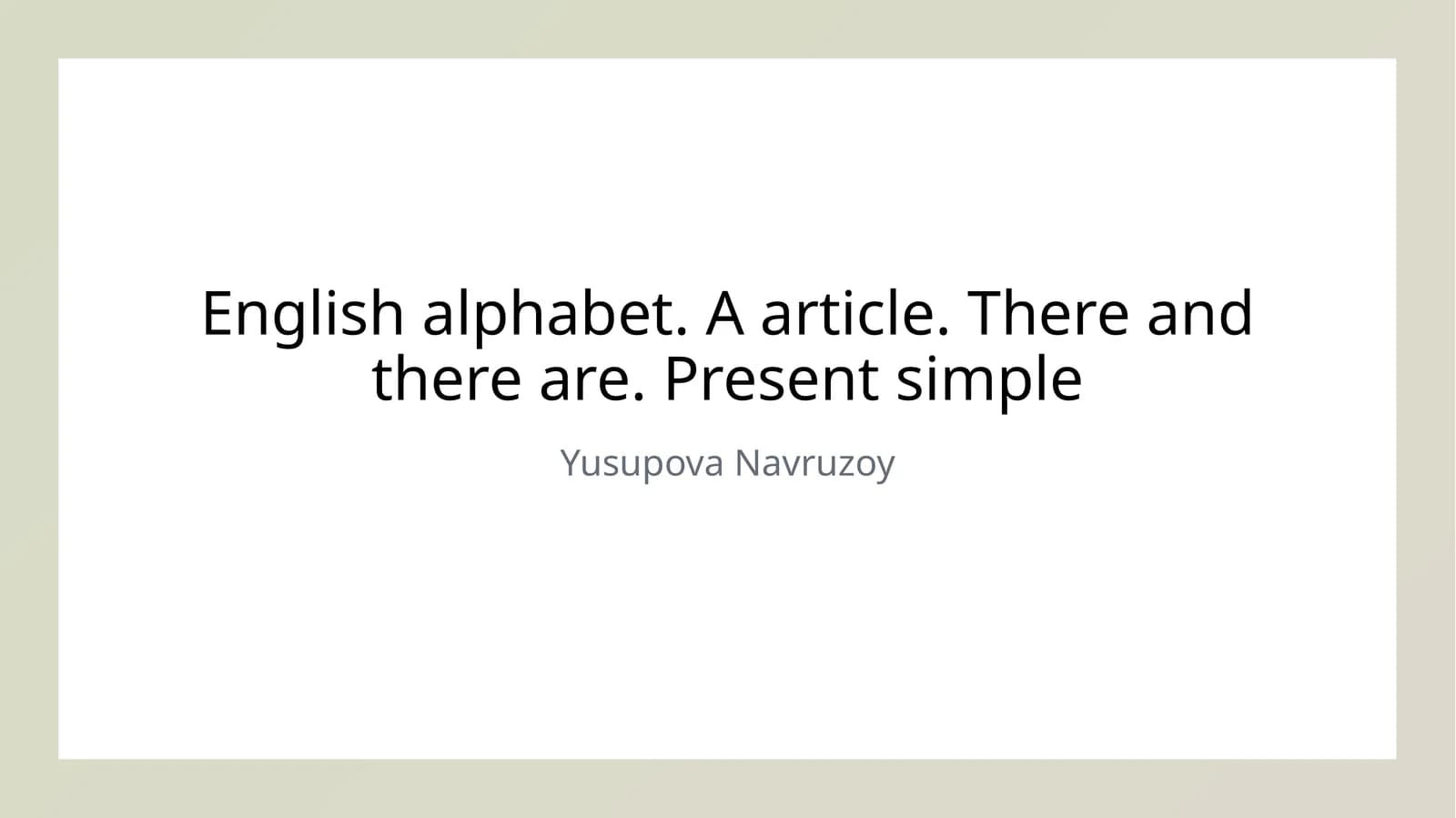 English Alphabet