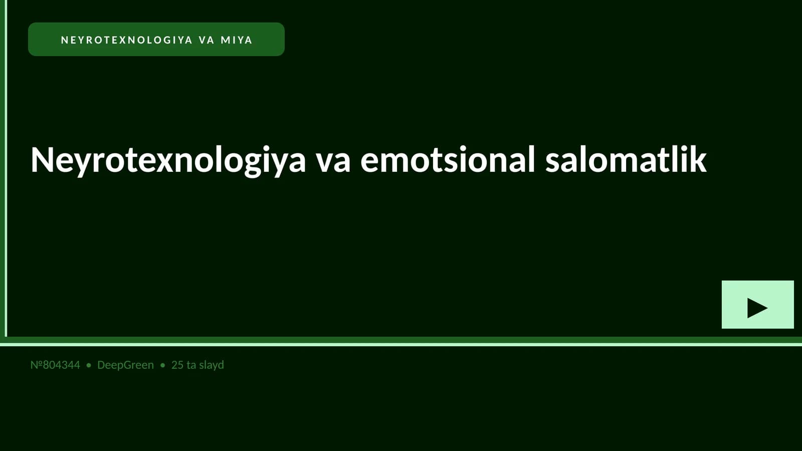 NEYROTEXNOLOGIYA VA MIYA